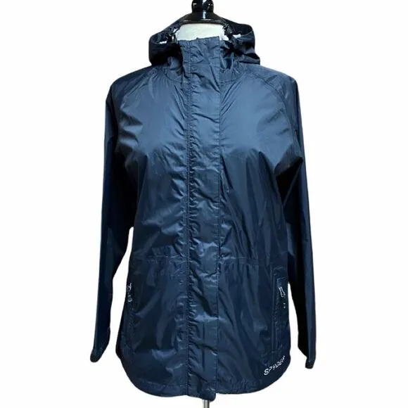 Spyder Black Hooded Full-zip Lightweight Jacket Size Medium NWOT