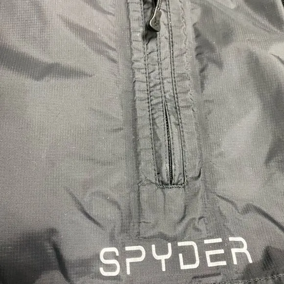Spyder Black Hooded Full-zip Lightweight Jacket Size Medium NWOT