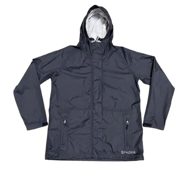 Spyder Black Hooded Full-zip Lightweight Jacket Size Medium NWOT
