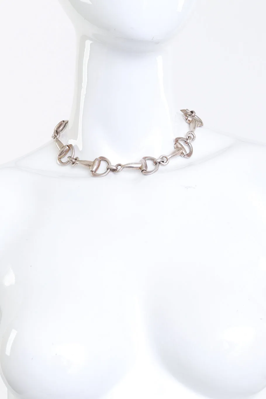 Sterling Silver Horsebit Collar Necklace