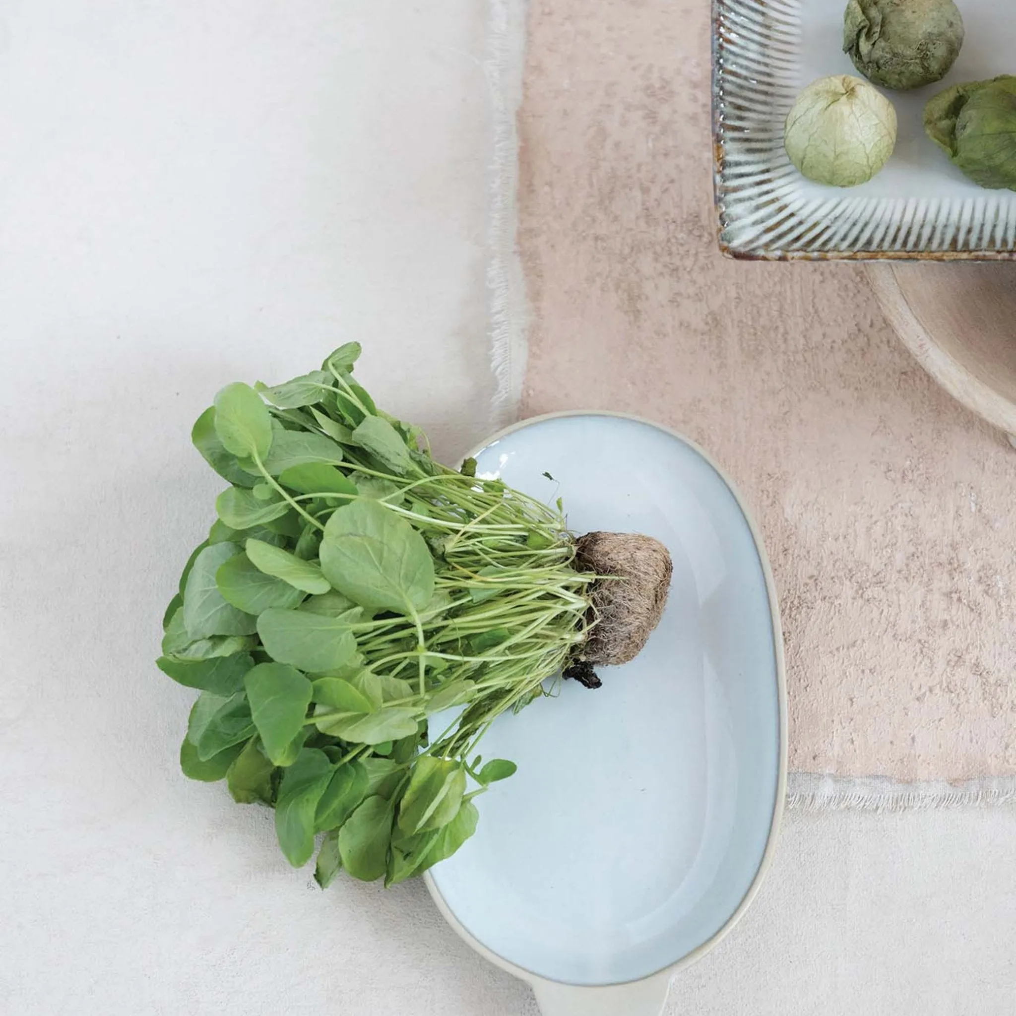 Stoneware Platter with Handle