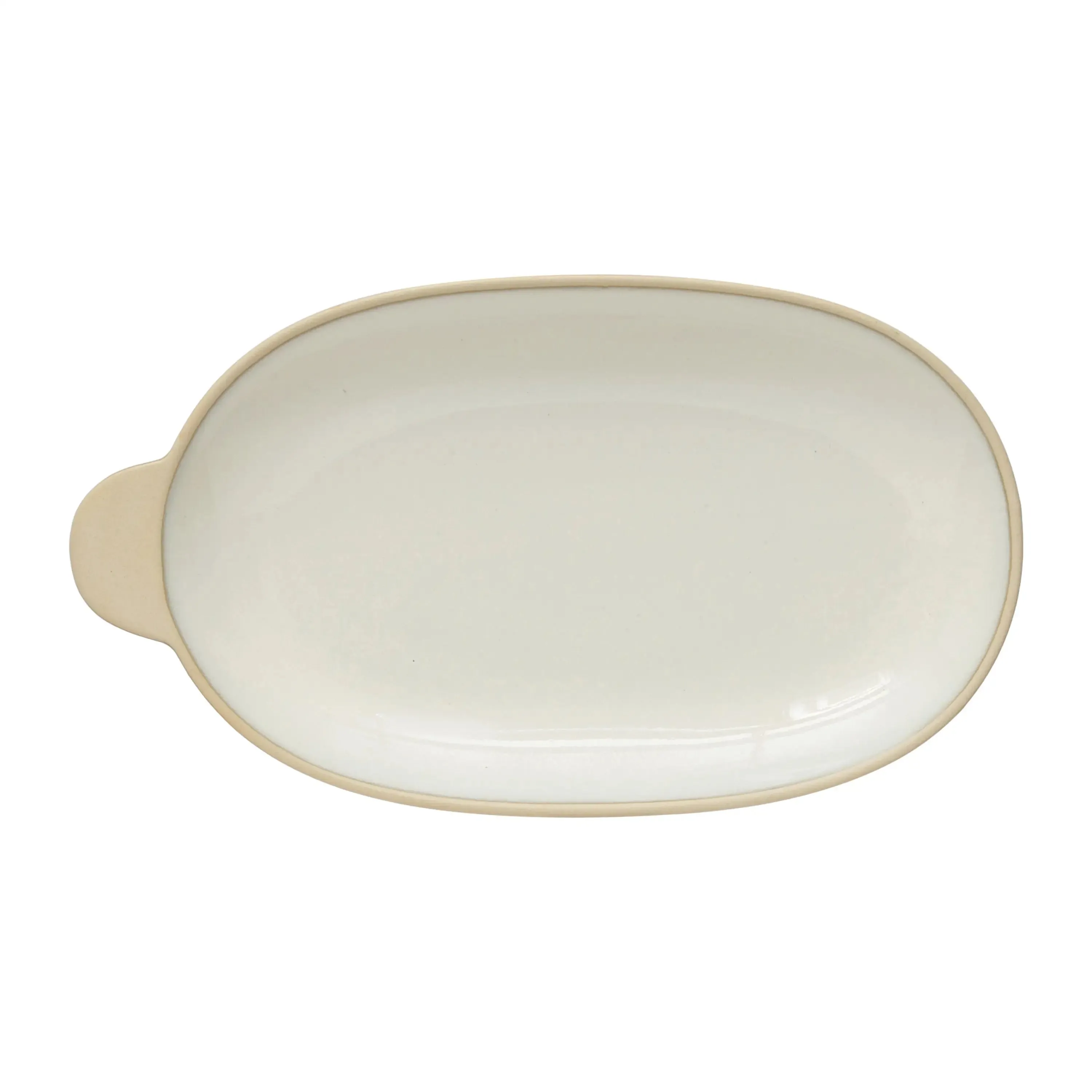 STONEWARE PLATTER WITH HANDLE