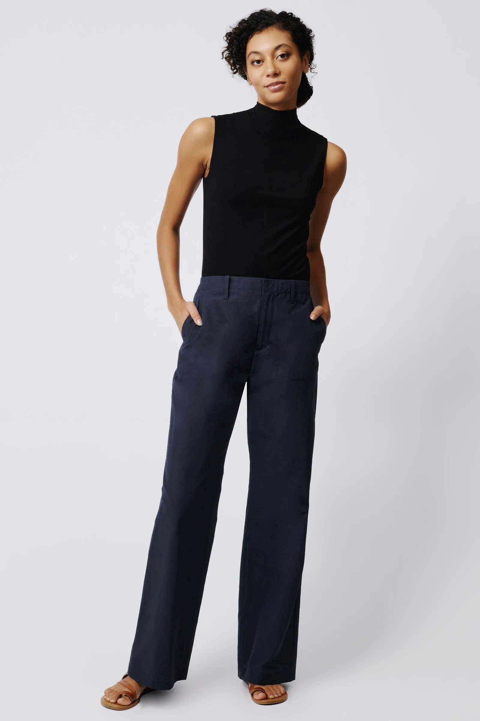 Stove Pipe Full Pant - Navy Broadcloth