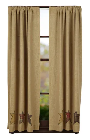 Stratton Burlap Applique Star Panel Curtain