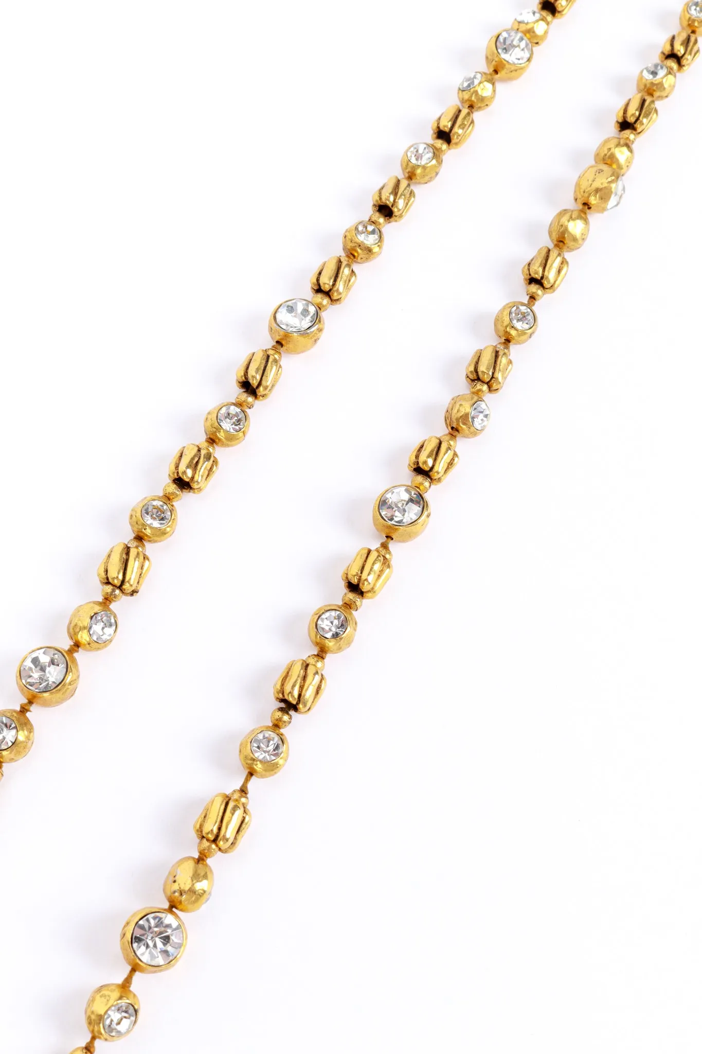 String Beaded Crystal Sautoir Necklace