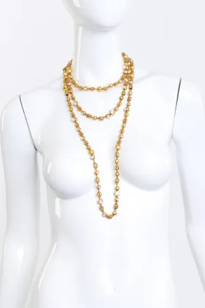 String Beaded Crystal Sautoir Necklace