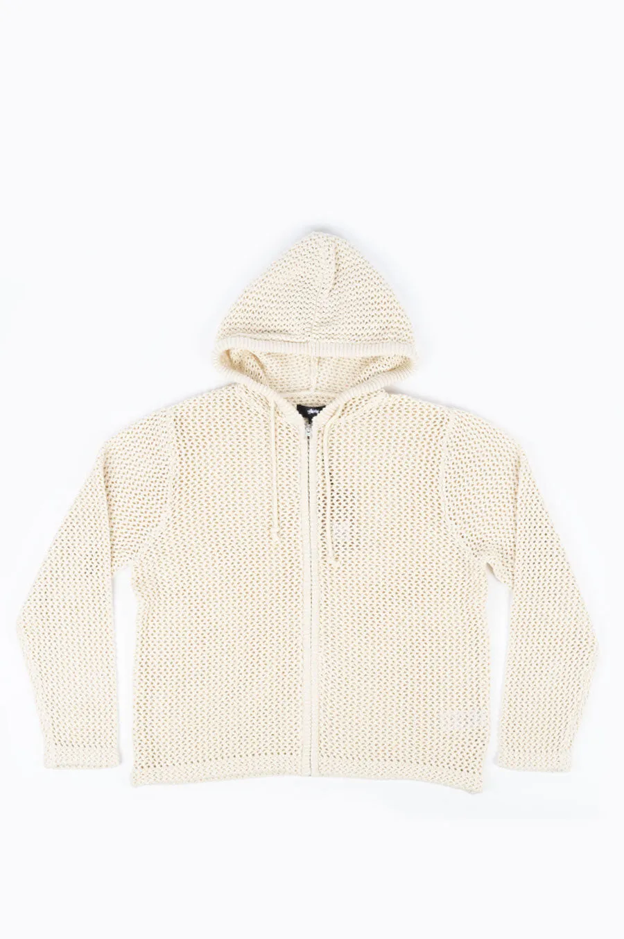 STUSSY MESH ZIP HOOD NATURAL