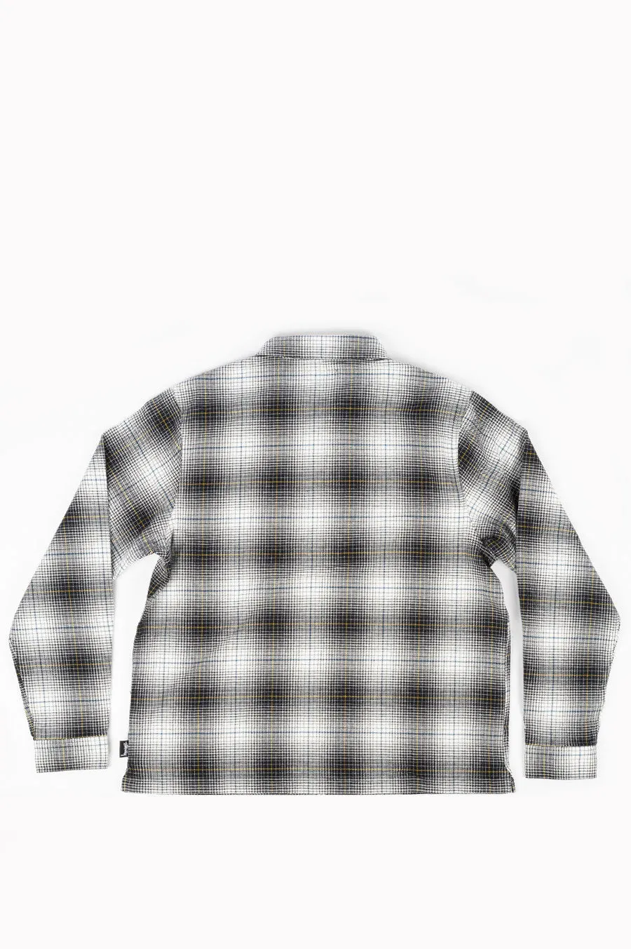 STUSSY PAUL SHADOW PLAID ZIP SHIRT BLACK
