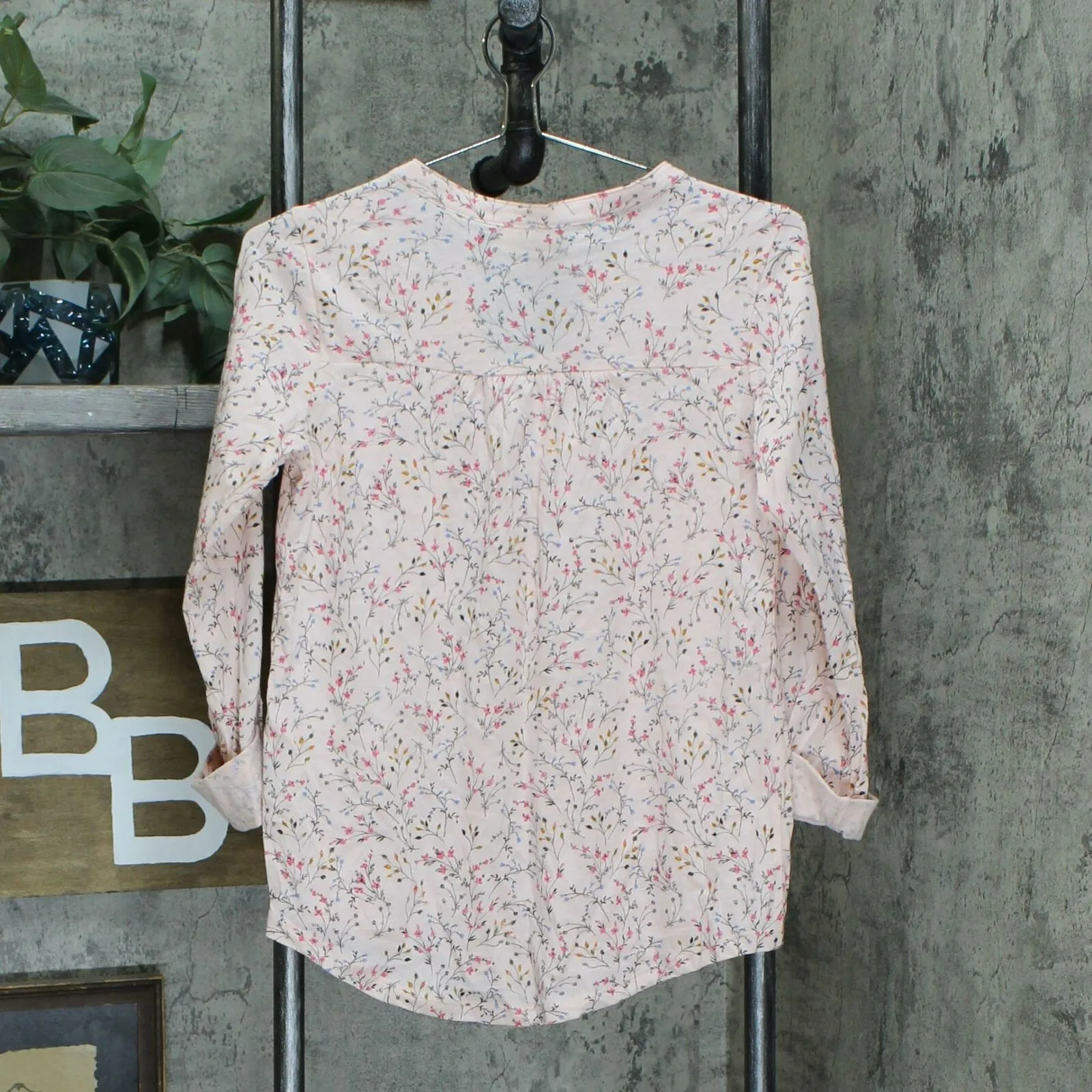 Style & Co. Cotton Roll Tab Split Neck Henley Knit Top