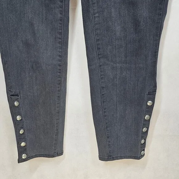Talbot's Jeggings in Slate Wash High Rise Ankle Skinny Snap Hem Detail Size 16WP