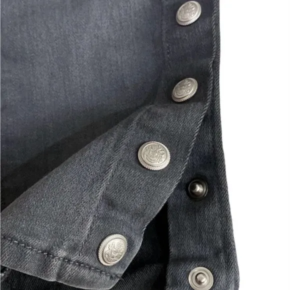 Talbot's Jeggings in Slate Wash High Rise Ankle Skinny Snap Hem Detail Size 16WP