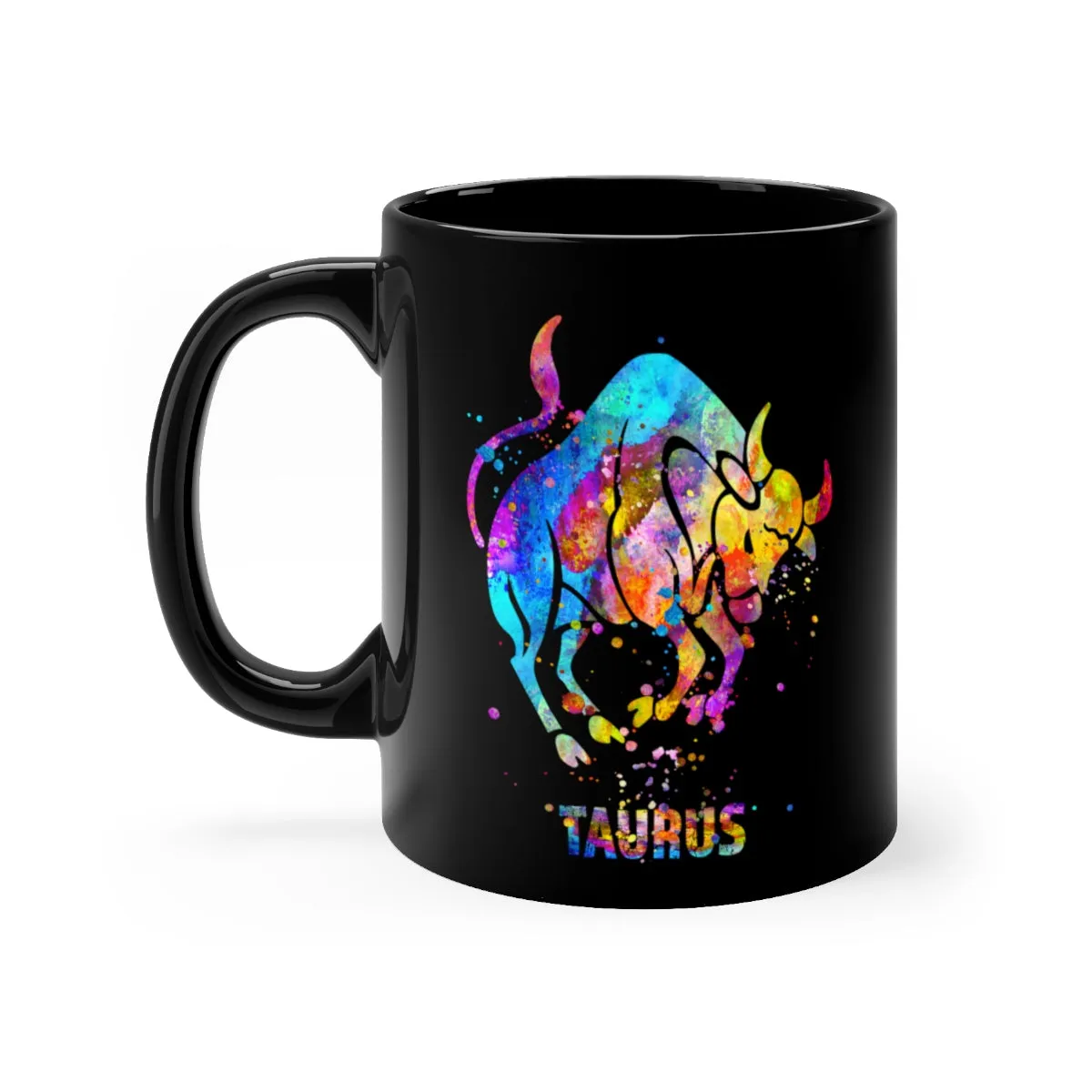 Taurus Zodiac Sign Black Mug 11oz