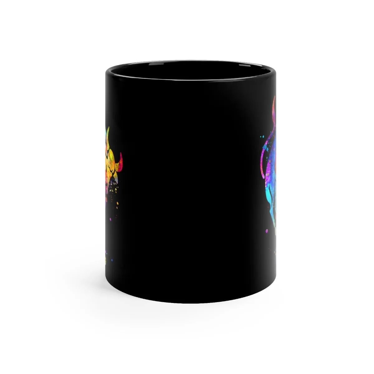 Taurus Zodiac Sign Black Mug 11oz