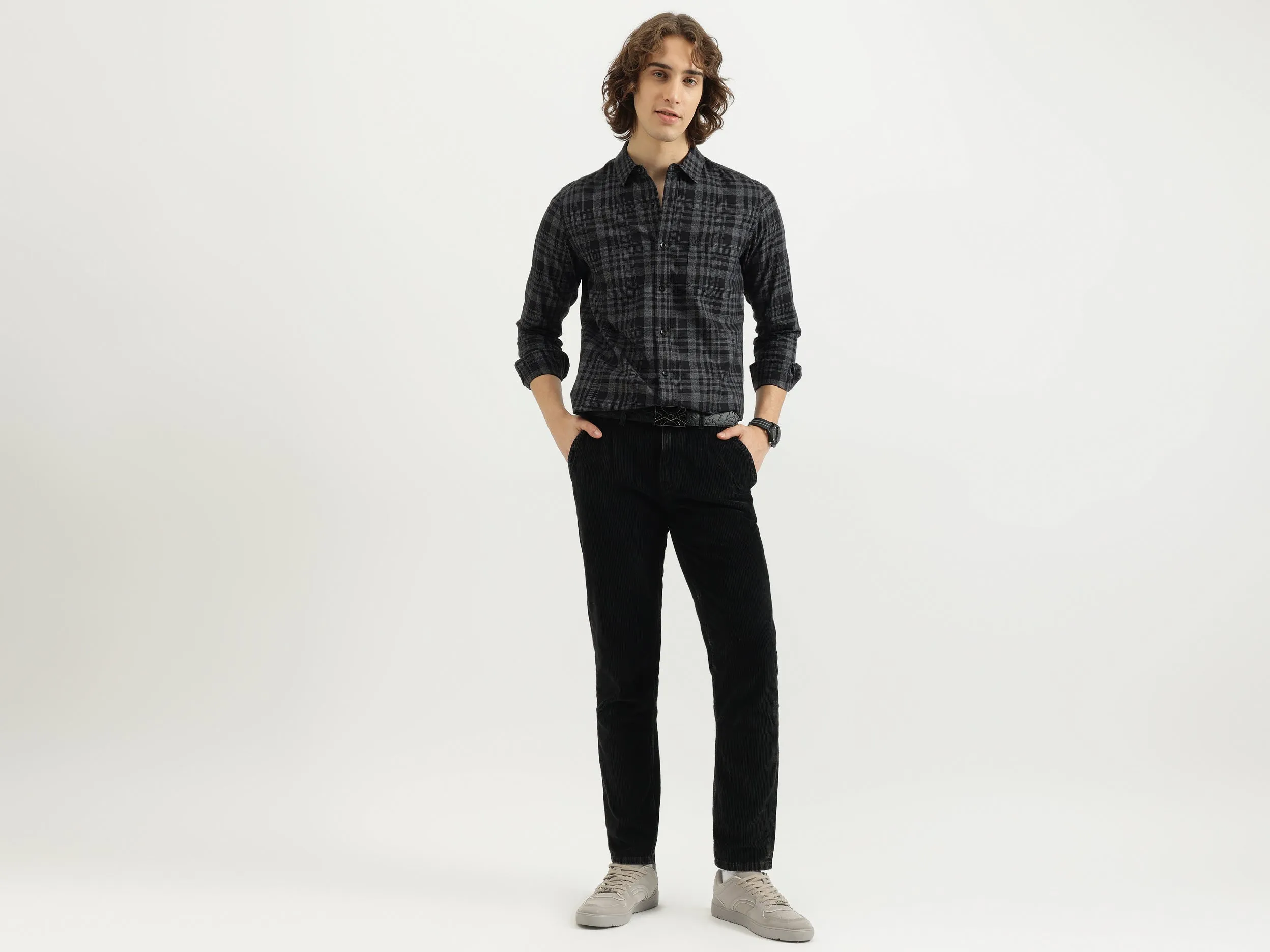 Textured Relaxed Fit Trousers