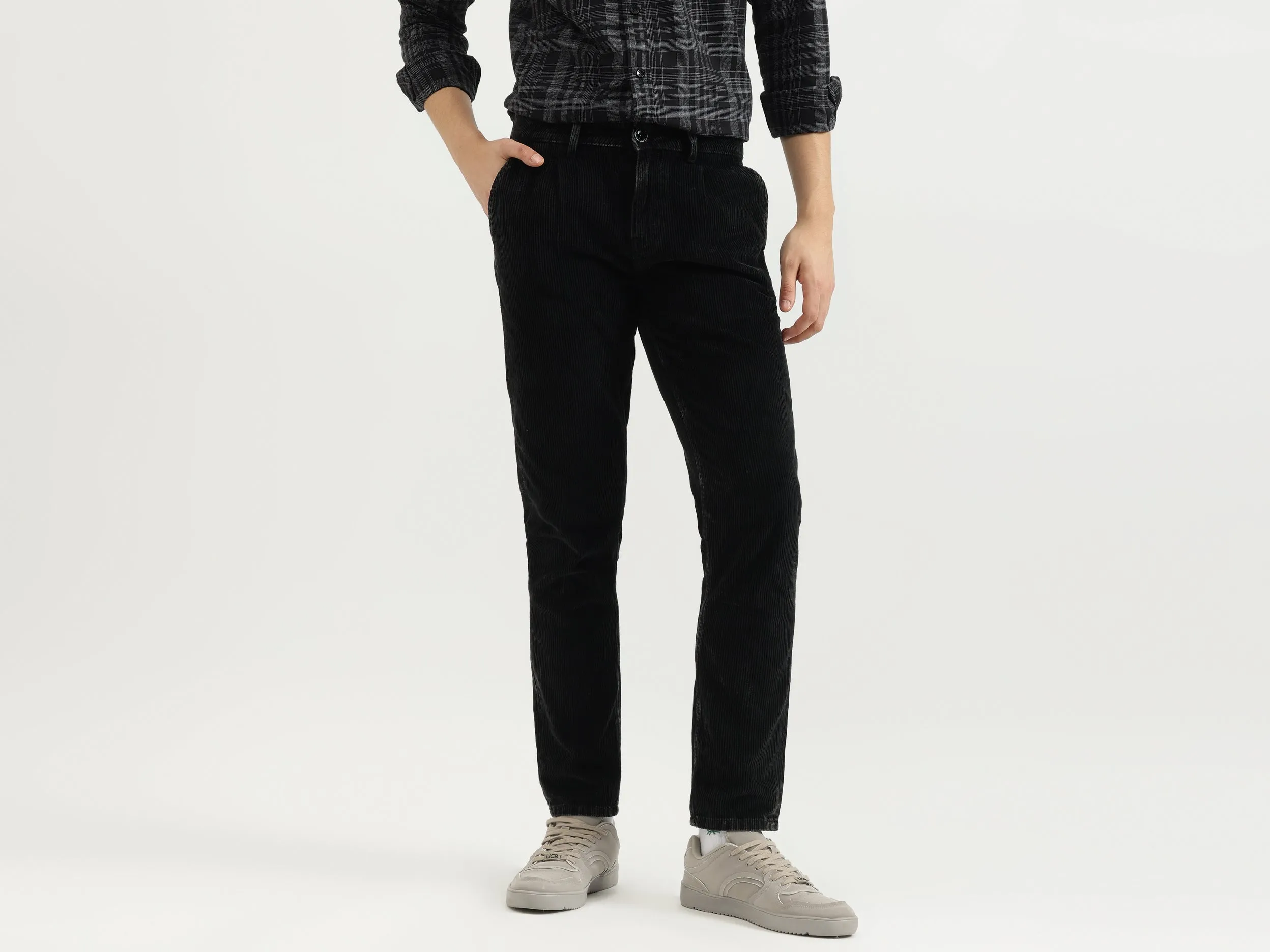 Textured Relaxed Fit Trousers