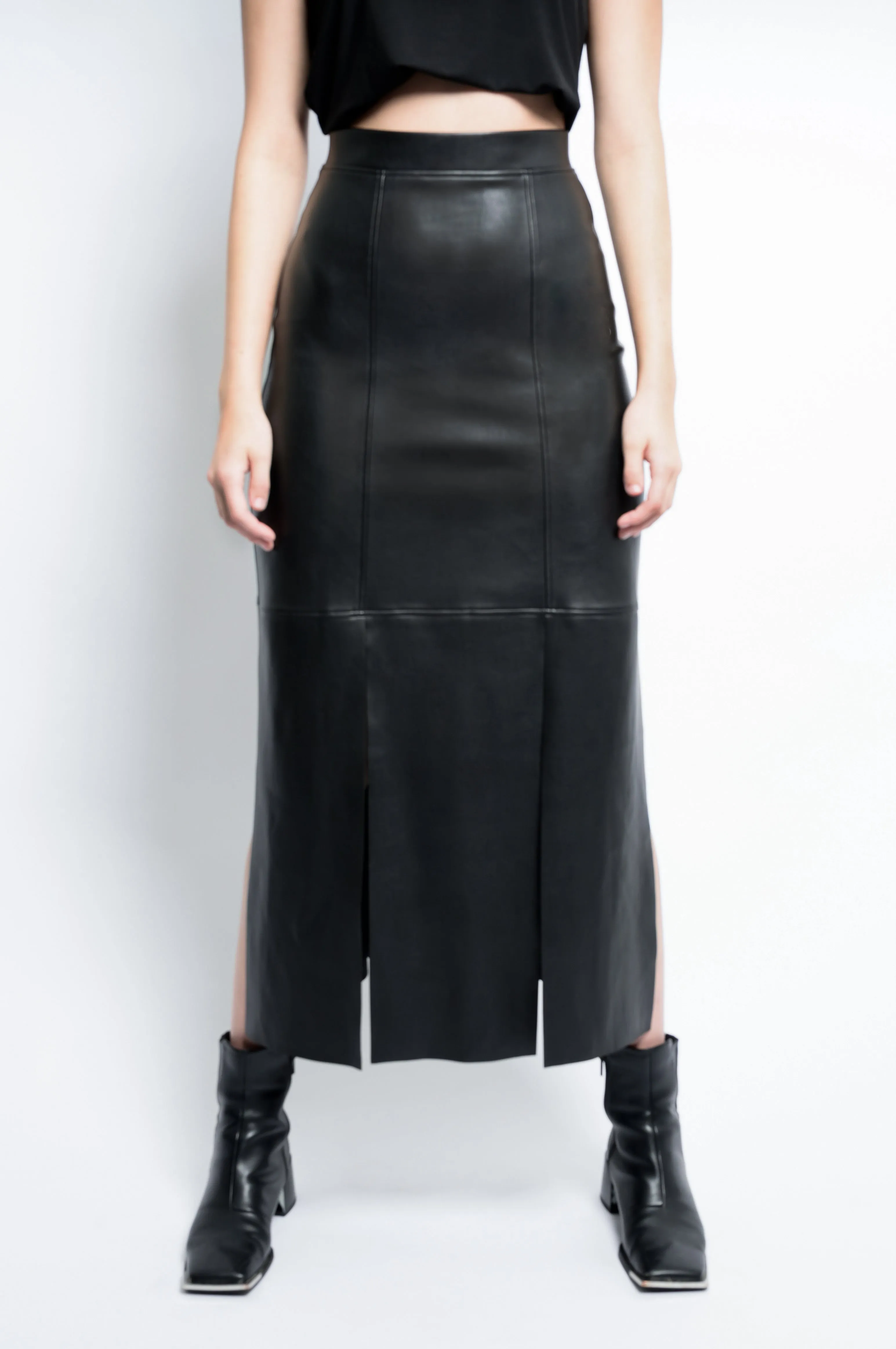 The Leather Panel Skirt