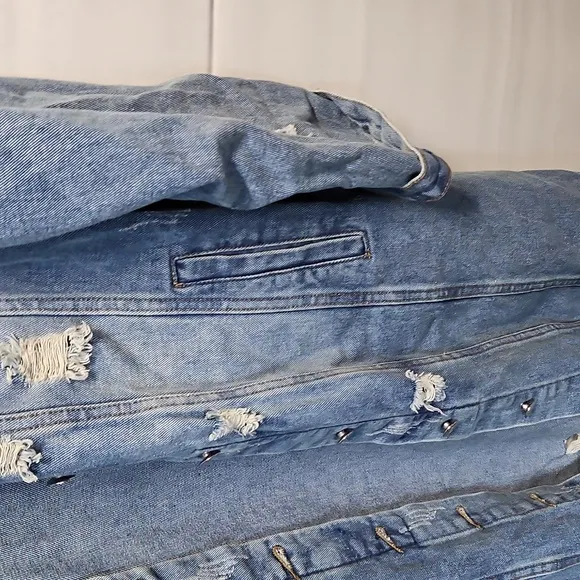The Modern Minx Distressed Denim Long Jacket