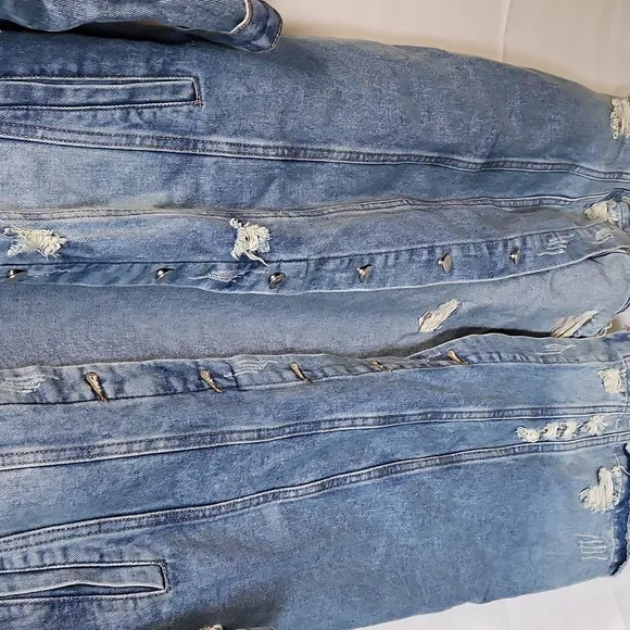 The Modern Minx Distressed Denim Long Jacket