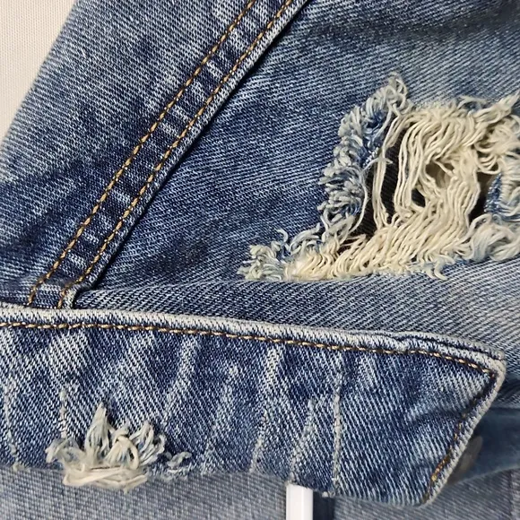 The Modern Minx Distressed Denim Long Jacket