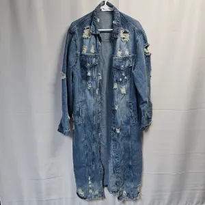 The Modern Minx Distressed Denim Long Jacket