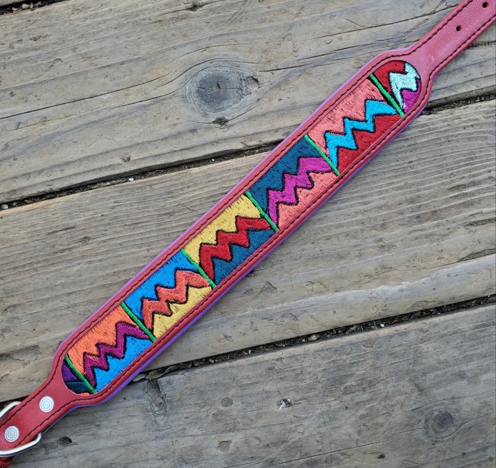 The Sofia (red with purple padding)