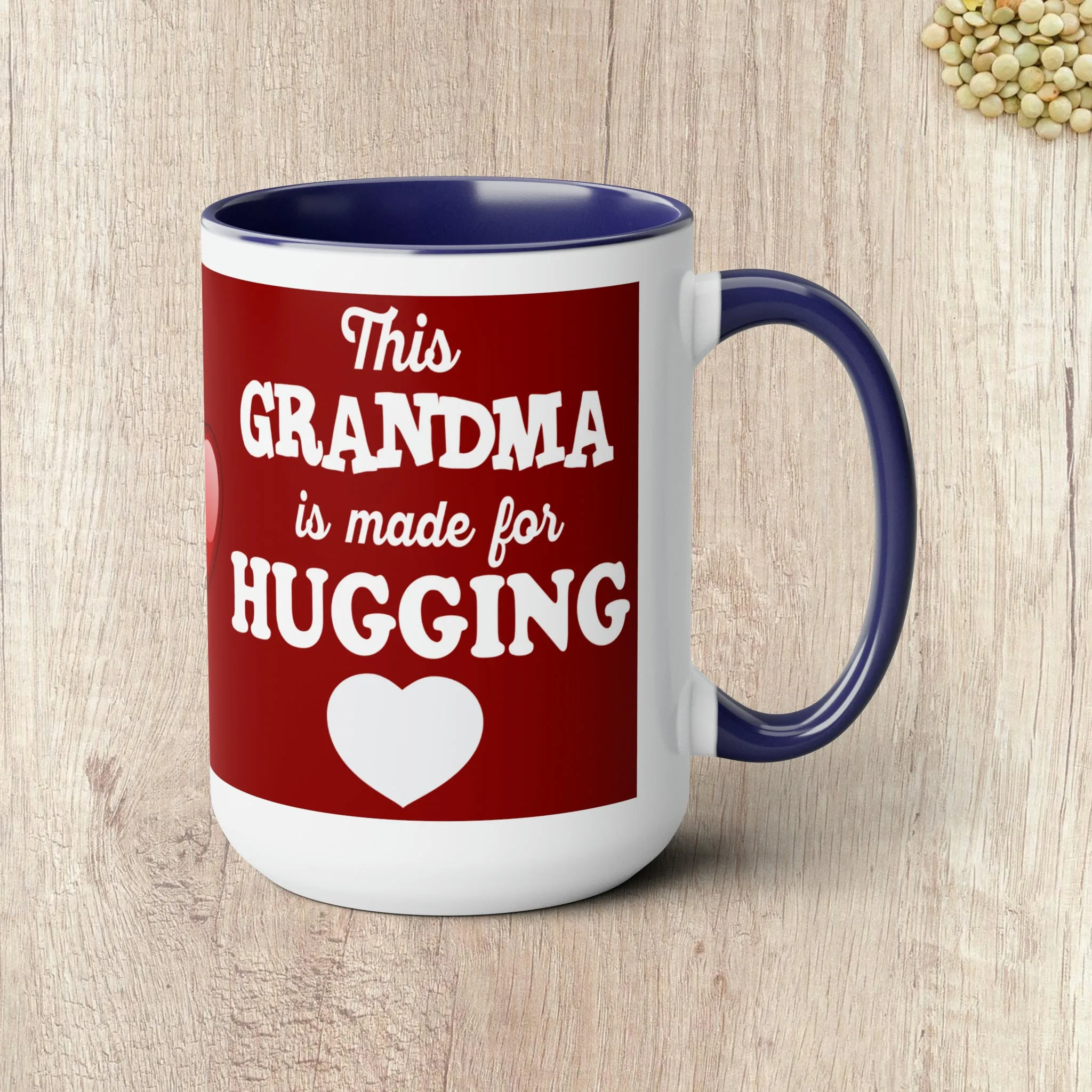 THIS GRANDMA IS MADE FOR HUGGING - Two-Tone Coffee Mug - 15oz - 5 Color Options