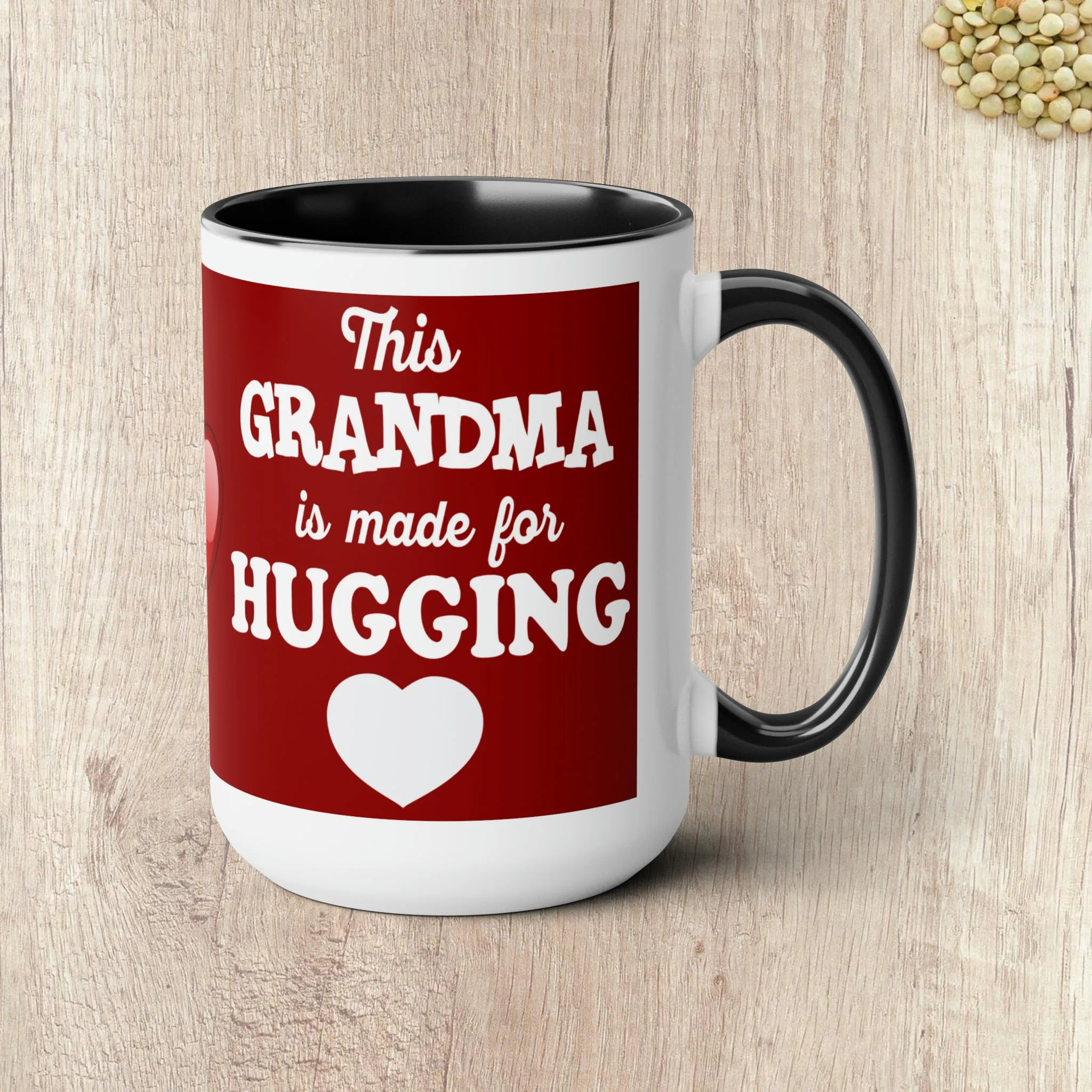 THIS GRANDMA IS MADE FOR HUGGING - Two-Tone Coffee Mug - 15oz - 5 Color Options