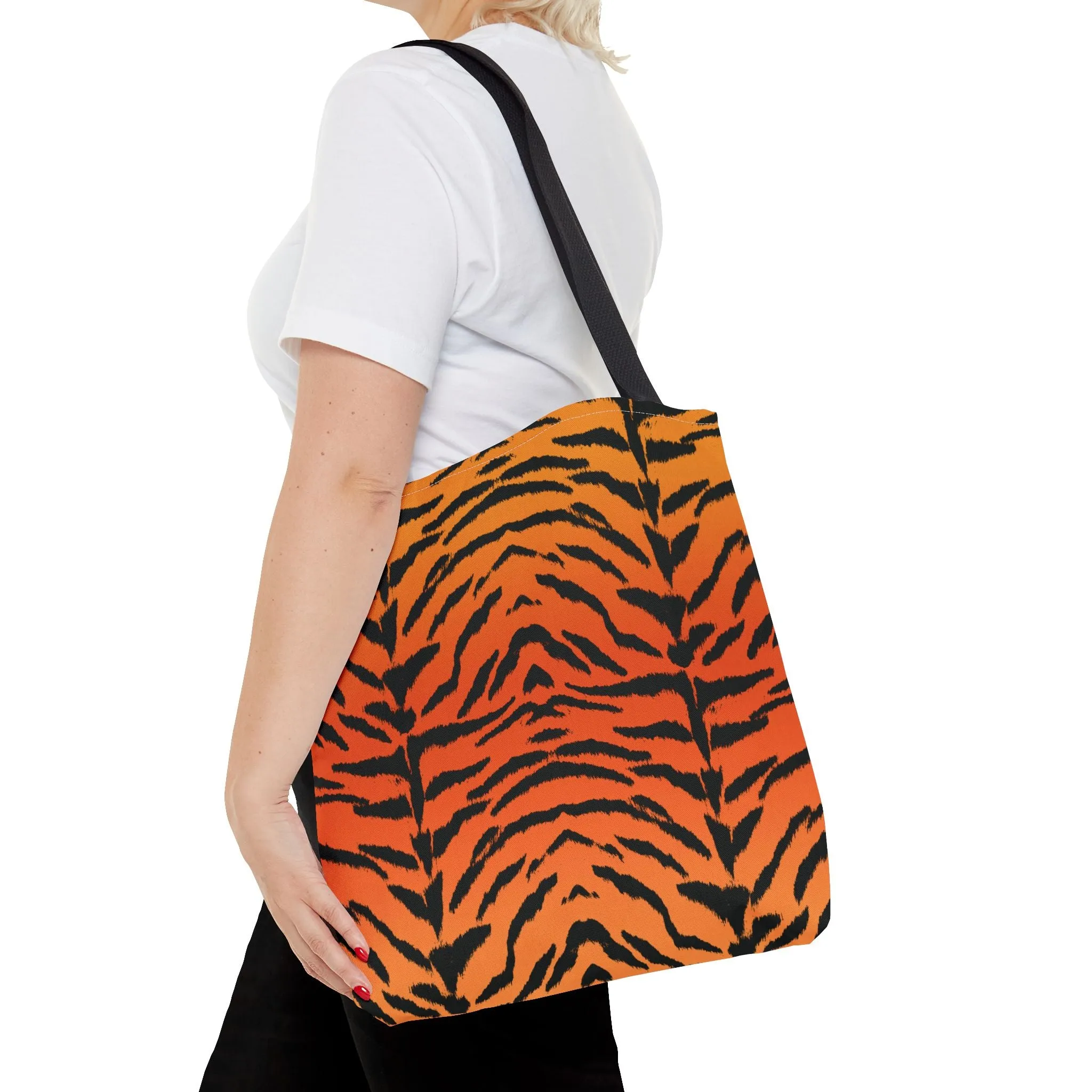 Tiger Animal Print Canvas Tote Bag Reusable Shopping Bag - Saiko Studio