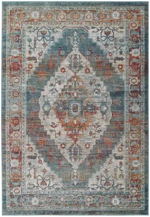 TRIBUTE CAMELLIA DISTRESSED VINTAGE FLORAL PERSIAN MEDALLION
