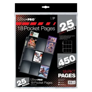 ULTRA PRO Page 18PKT Silver Series Page Holds 2.5 x 3.5 cards 25 pages
