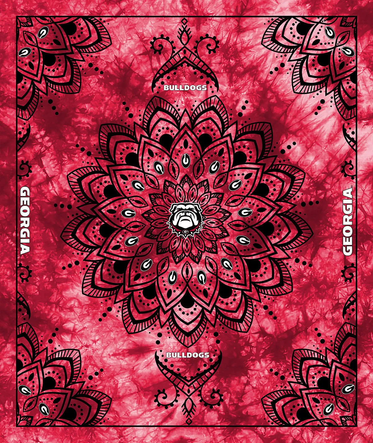 UNIVERSITY OF GEORGIA-Collegiate Tapestry-100% Polyester Minky-GA1360