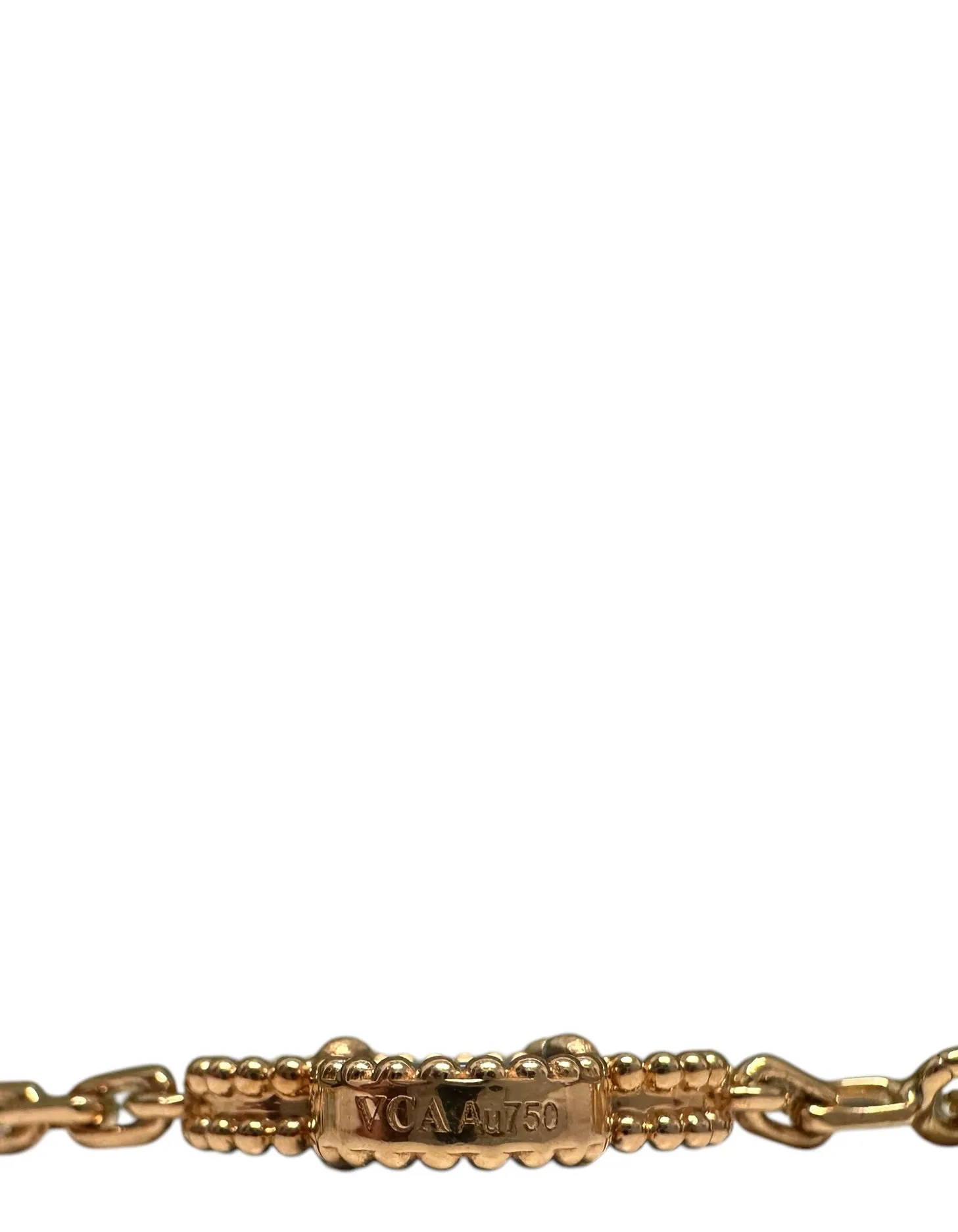 Van Cleef & Arpels 18K Gold/Blue Agate Alhambra Bracelet