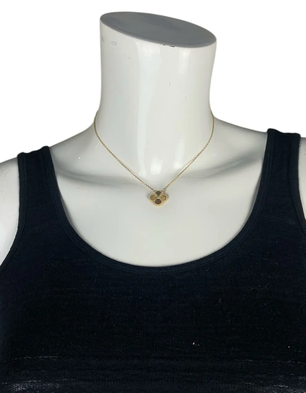 Van Cleef & Arpels 18k Guilloche Vintage Alhambra Necklace