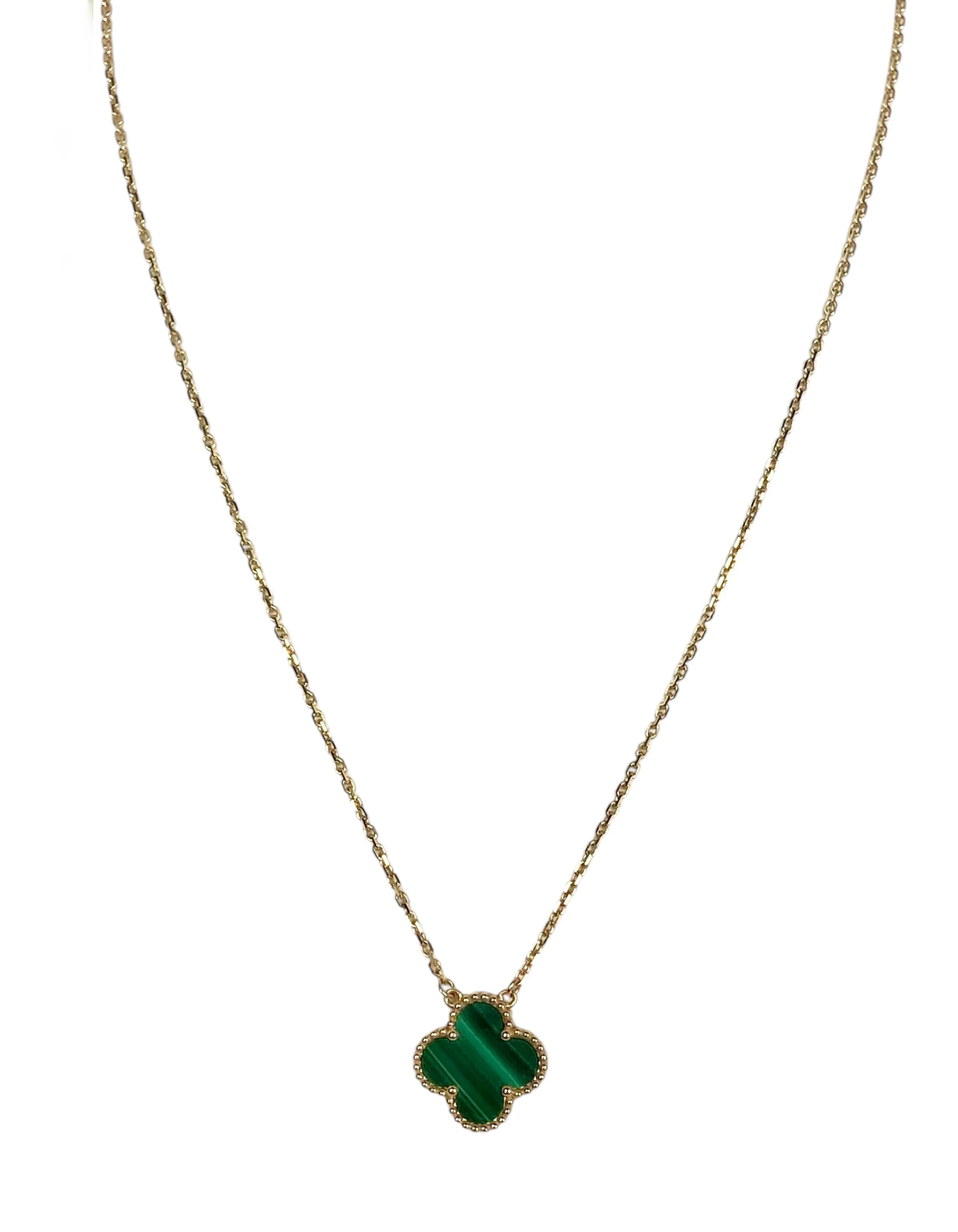 Van Cleef & Arpels 18k/Malachite Vintage Alhambra