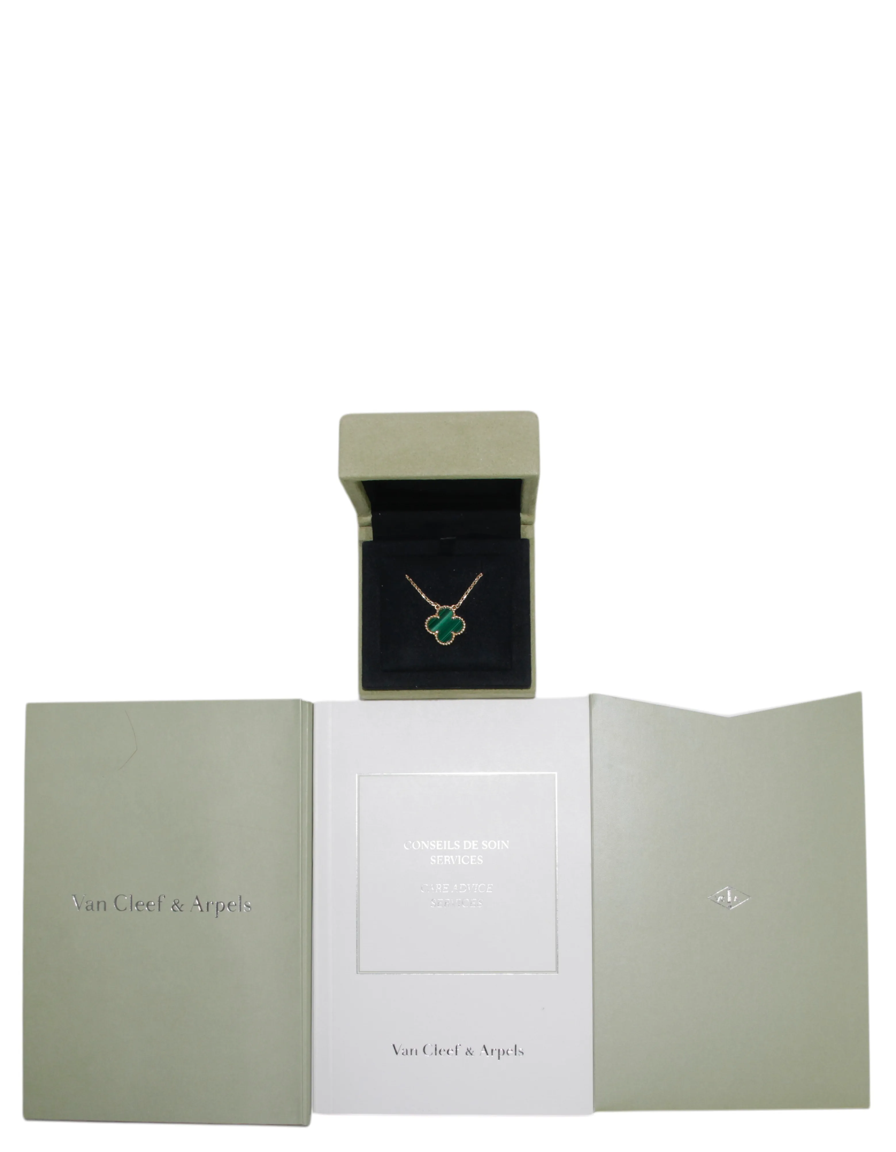 Van Cleef & Arpels 18k/Malachite Vintage Alhambra
