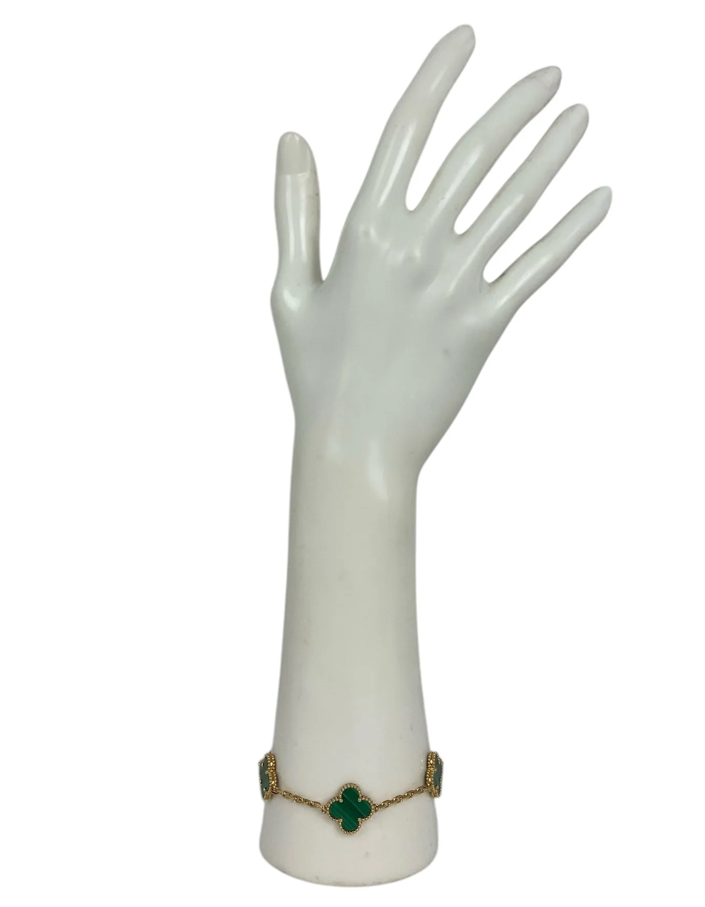Van Cleef & Arpels Malachite/18K Alhambra Bracelet