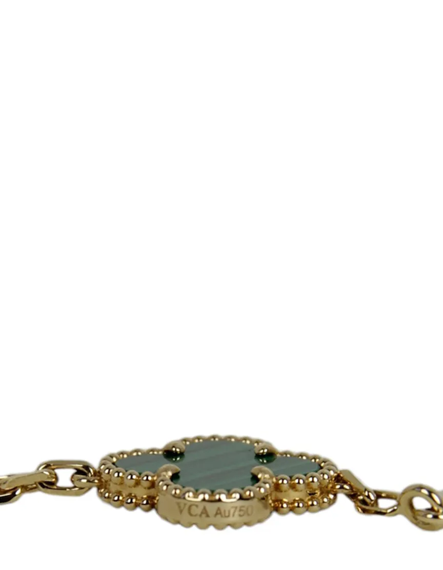 Van Cleef & Arpels Malachite/18K Alhambra Bracelet