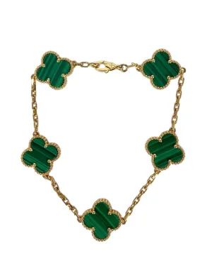Van Cleef & Arpels Malachite/18K Alhambra Bracelet