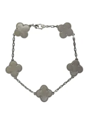 Van Cleef & Arpels Mother of Pearl/18K White Gold Alhambra Bracelet