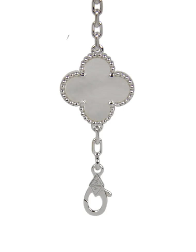 Van Cleef & Arpels Mother of Pearl/18K White Gold Alhambra Bracelet