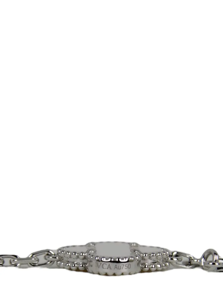 Van Cleef & Arpels Mother of Pearl/18K White Gold Alhambra Bracelet
