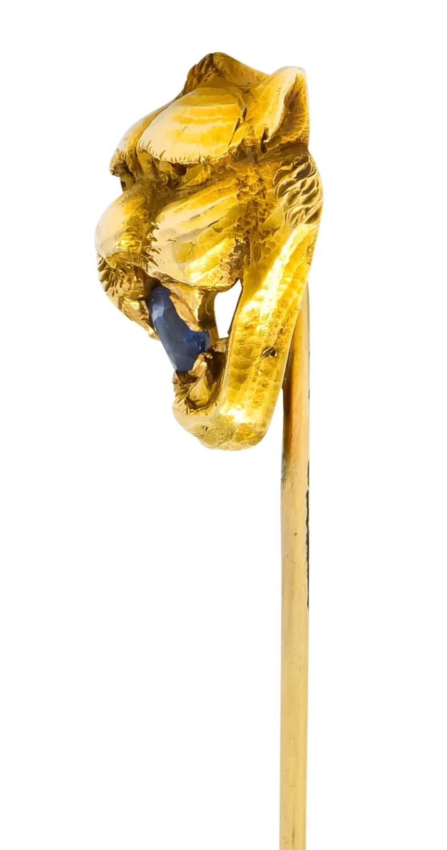Victorian 0.15 CTW Sapphire 14 Karat Gold Tiger Stickpin