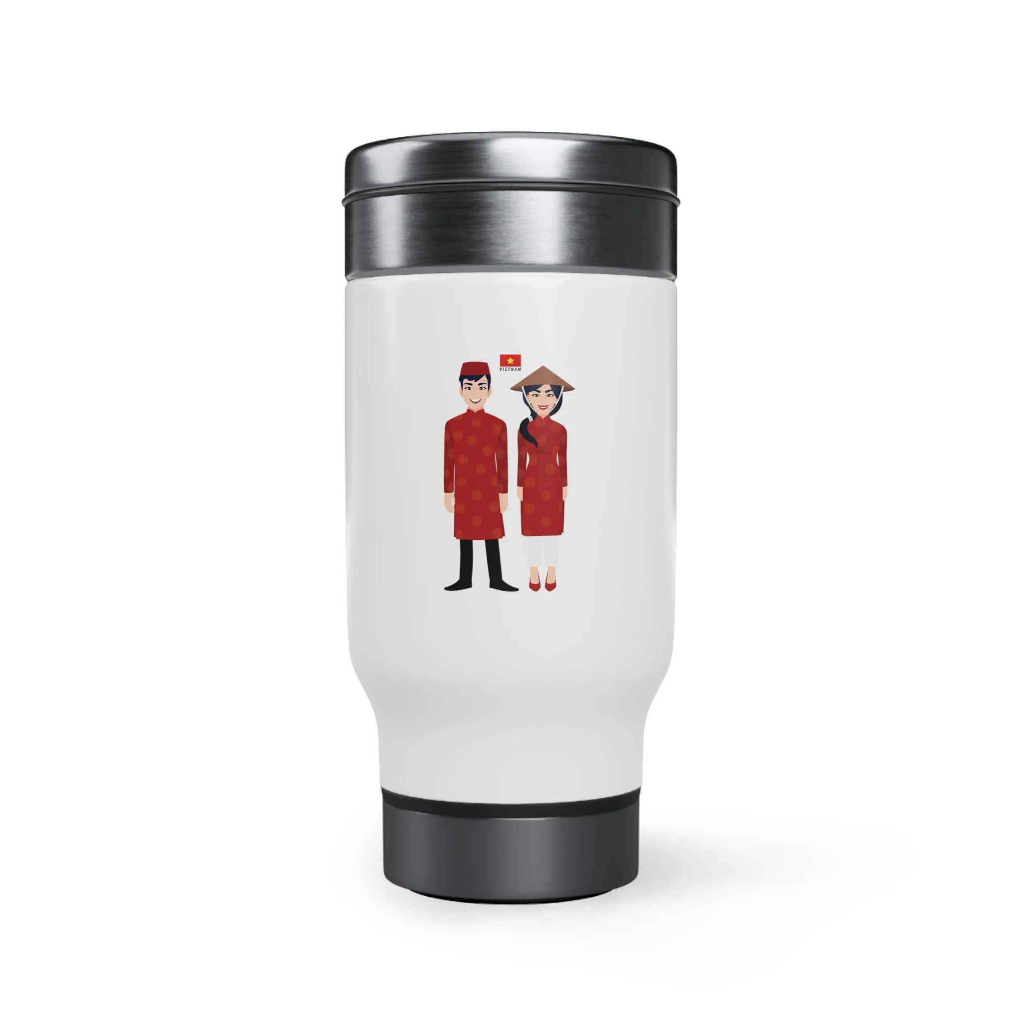 Vietnam Stainless Steel Travel Mug with Handle, 14oz