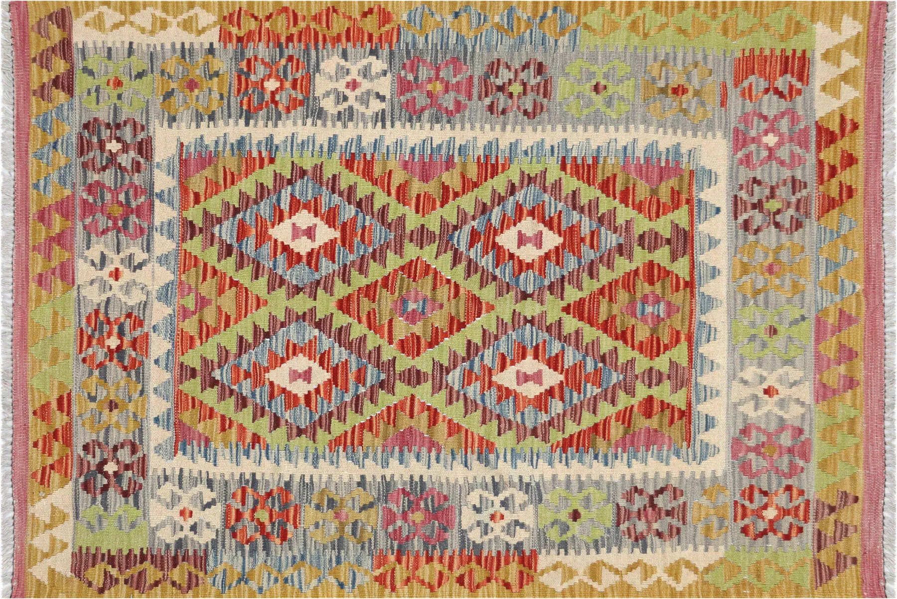 Vintage Afghan Maimana Kilim - 3'4" x 4'9"