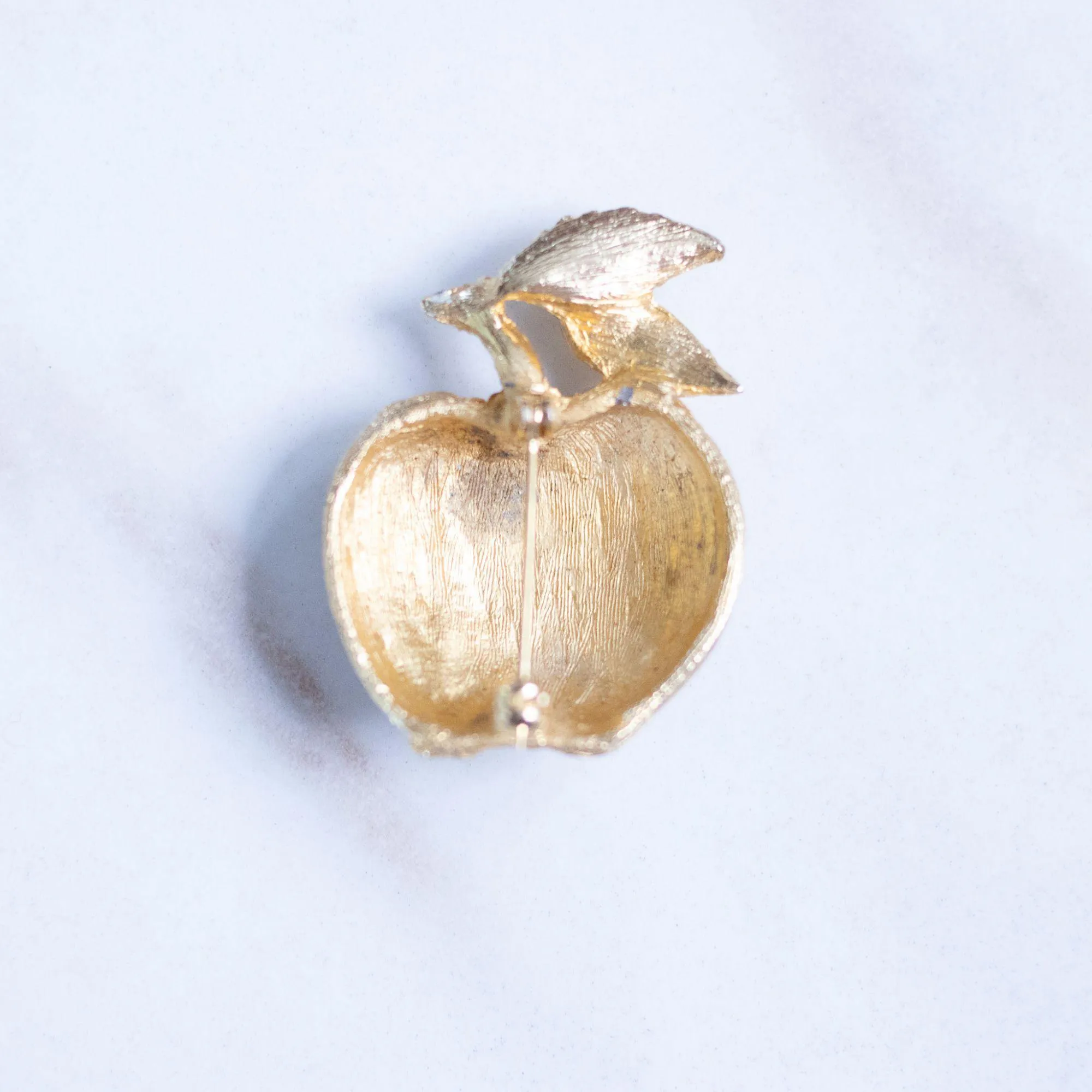 Vintage Apple Brooch with Rhinestones