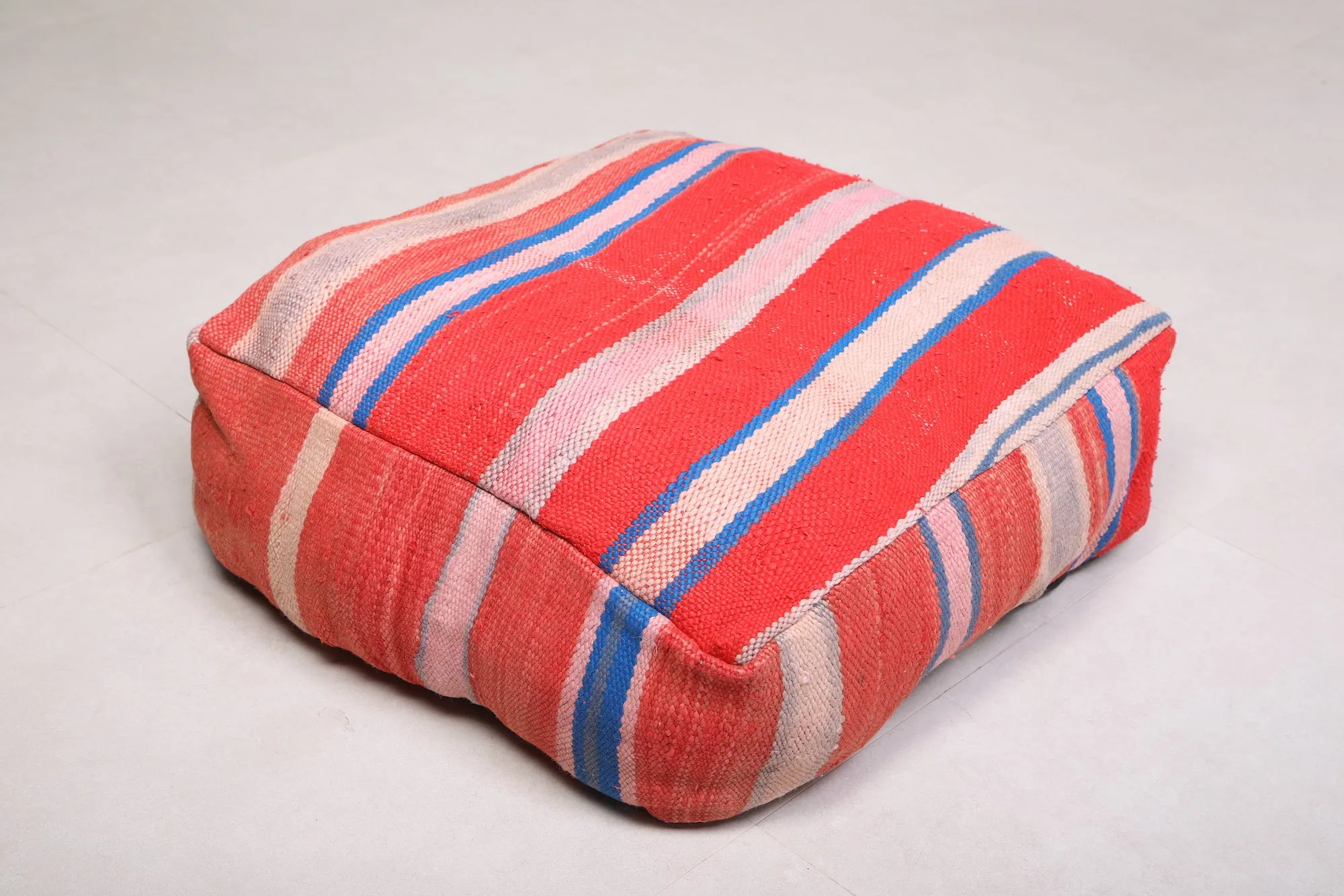 Vintage berber Moroccan Kilim woven Pouf