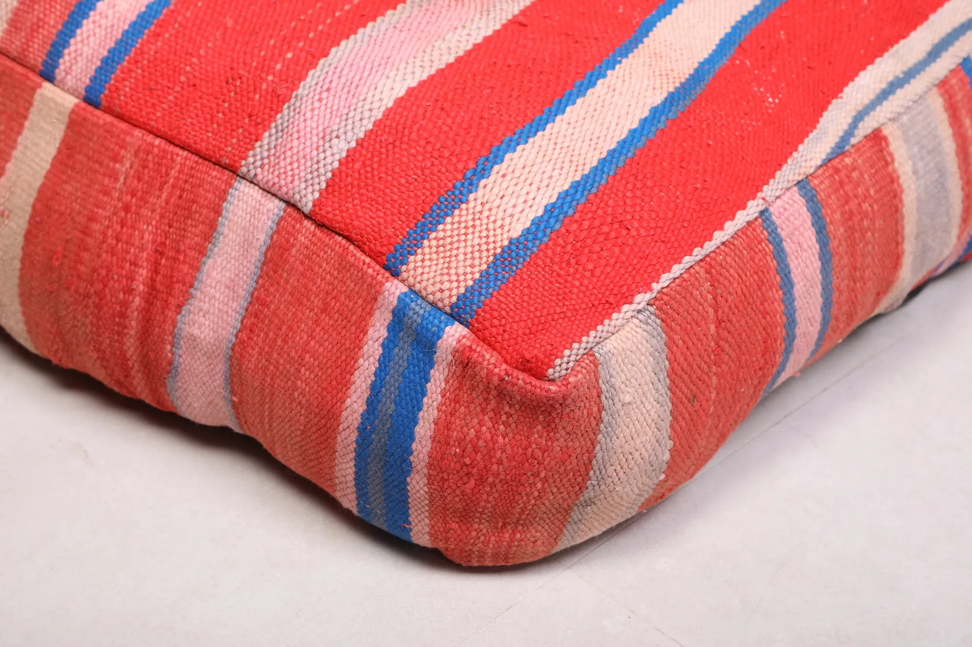 Vintage berber Moroccan Kilim woven Pouf
