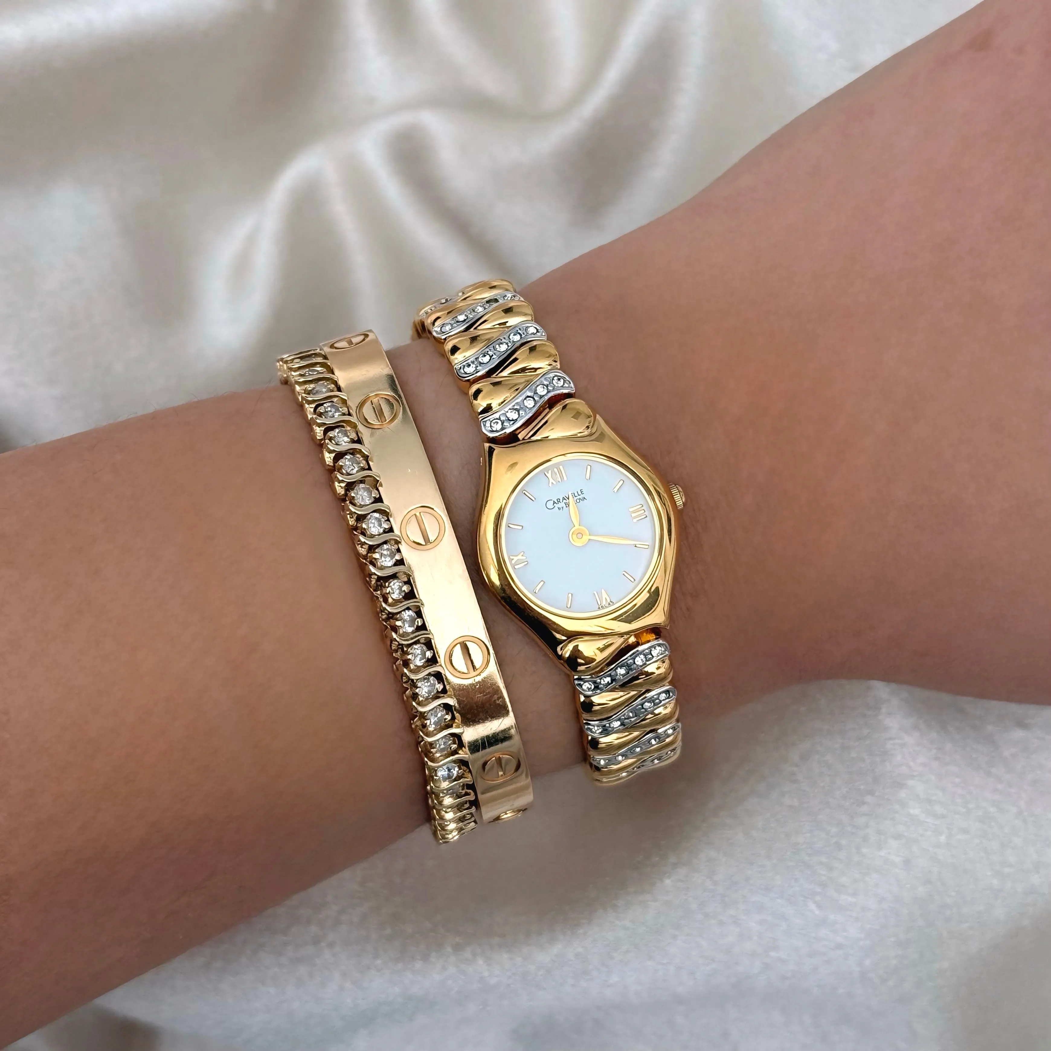VINTAGE CARAVELLE BY BULOVA DIAMOND WATCH