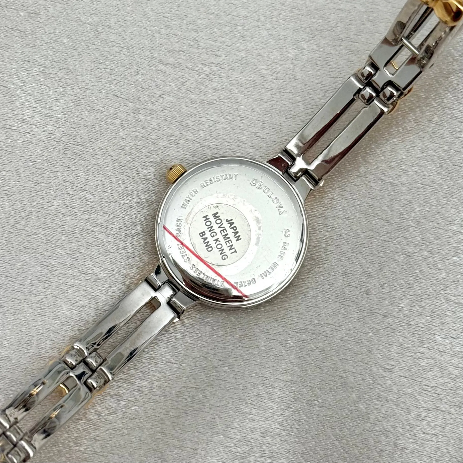 VINTAGE CARAVELLE BY BULOVA MOTHER-OF-PEARL TWO-TONED WATCH