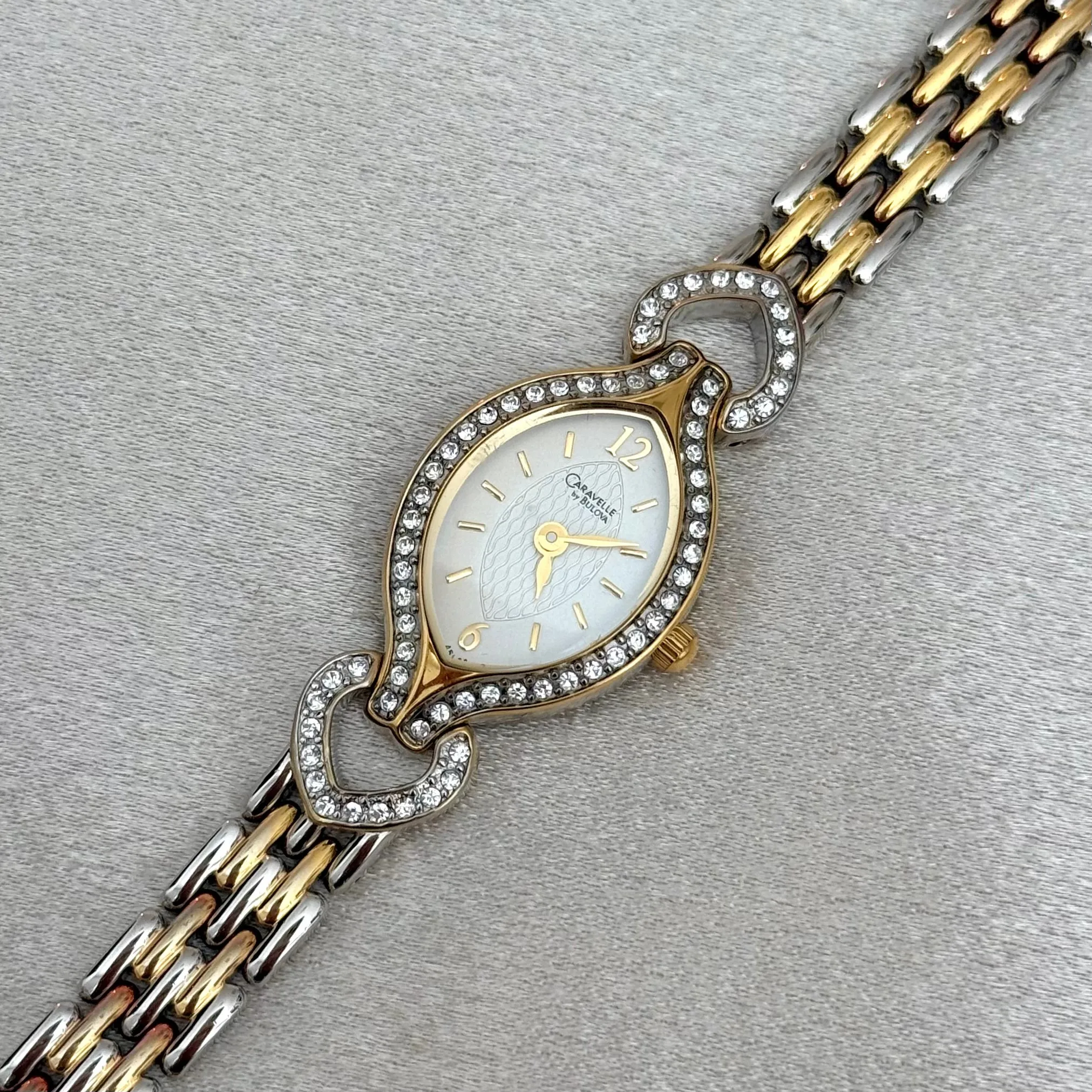 VINTAGE CARAVELLE BY BULOVA TWO-TONED DIAMOND WATCH